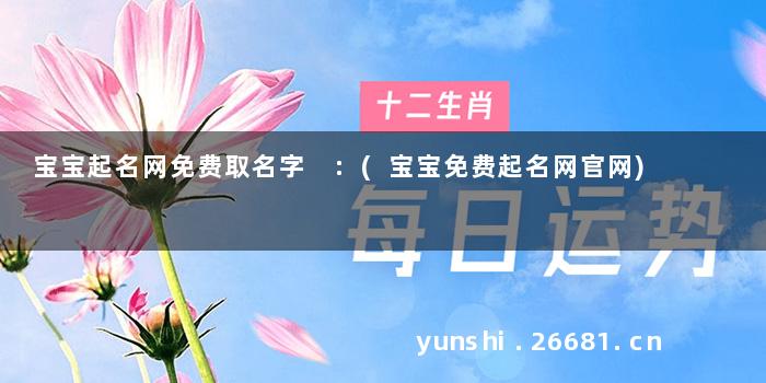 宝宝起名网免费取名字 :(宝宝免费起名网官网)